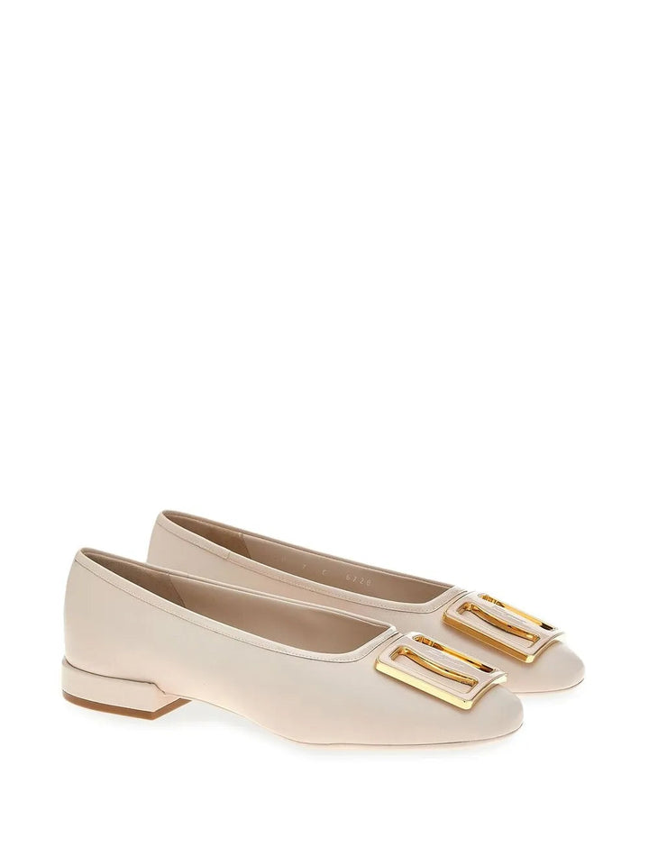 Ferragamo Chunky-Buckle Ballerina Flats