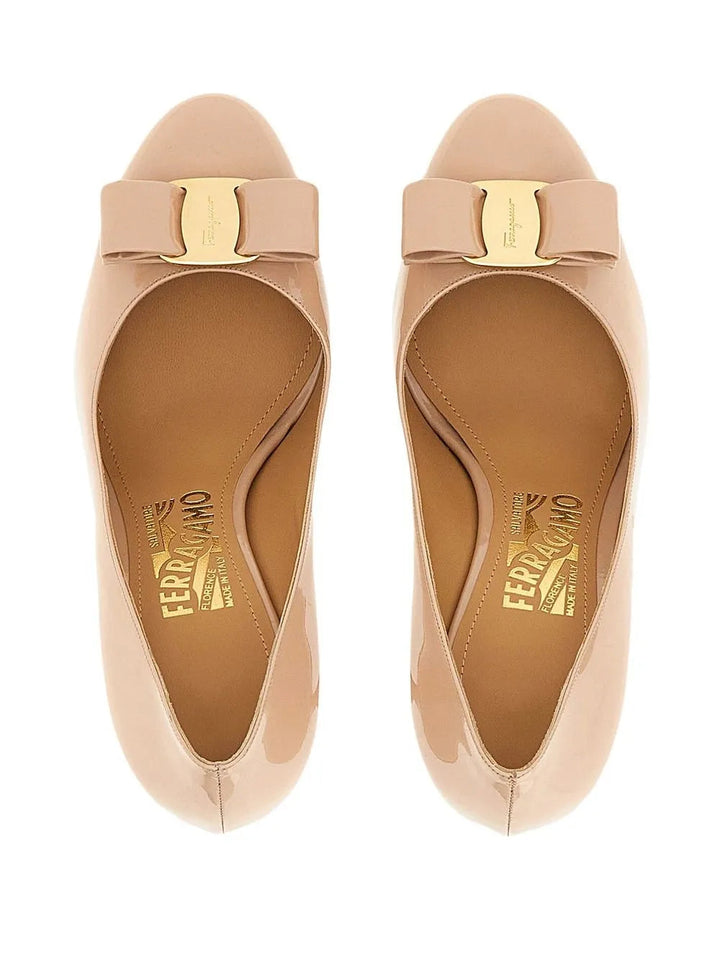 Ferragamo Vara Bow Mid-Heel Pumps