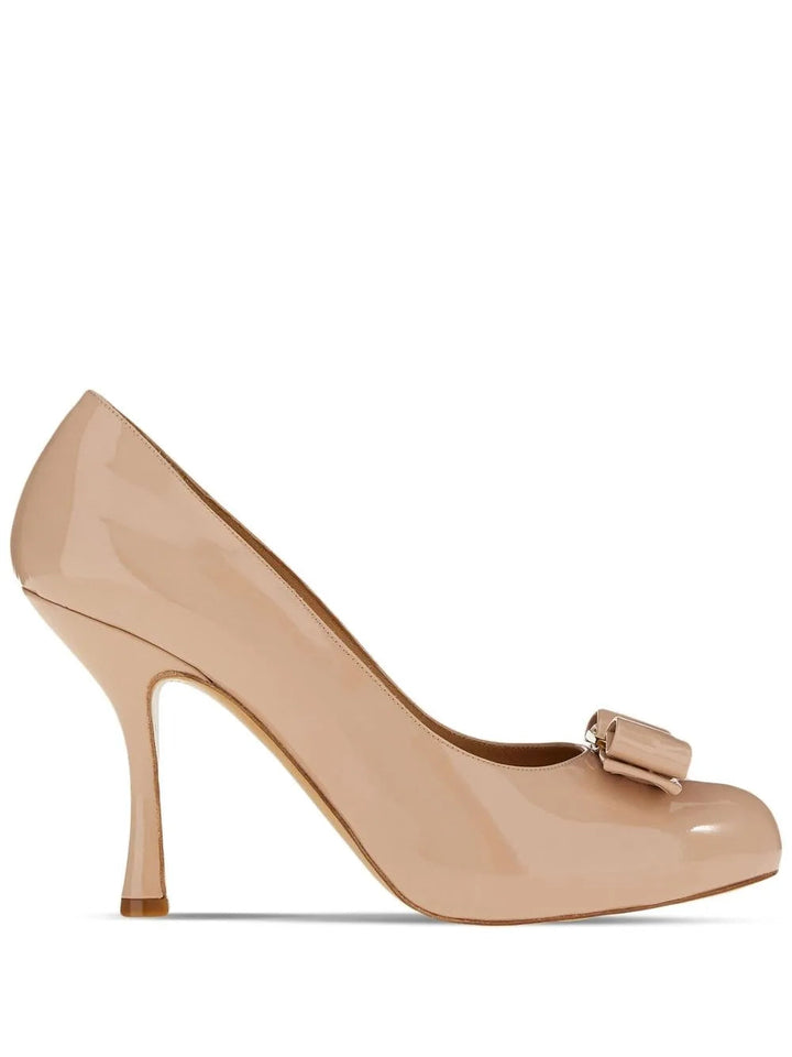 Ferragamo Vara Bow Mid-Heel Pumps