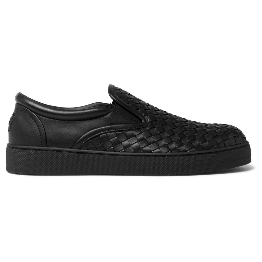 Bottega VenetaShoes - Bottega Veneta Intrecciato Leather Dodger Sneakers - 548205 VV351 1000 - Ask Me Wear