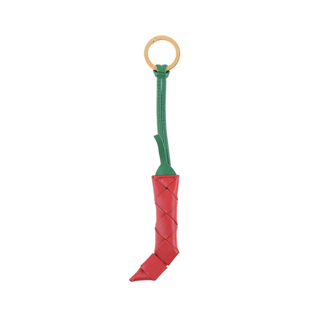Bottega Veneta Pepper Keyring In Intrecciato Nappa Leather In Red