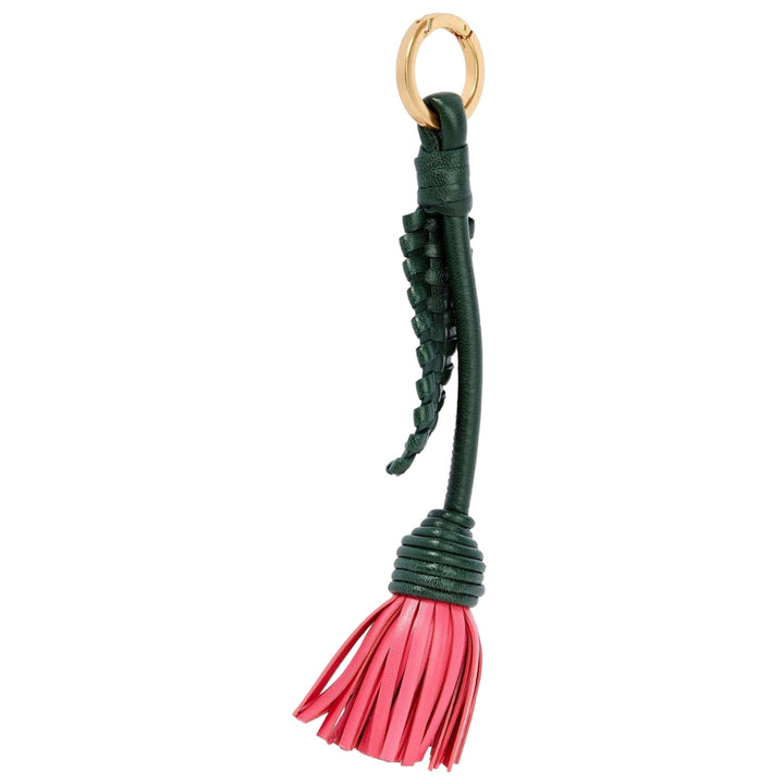 Bottega Veneta Leather Keychain Red