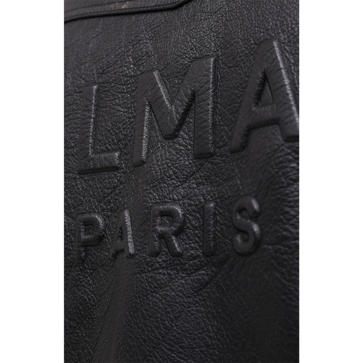 Balmain Black Leather Biker Jacket