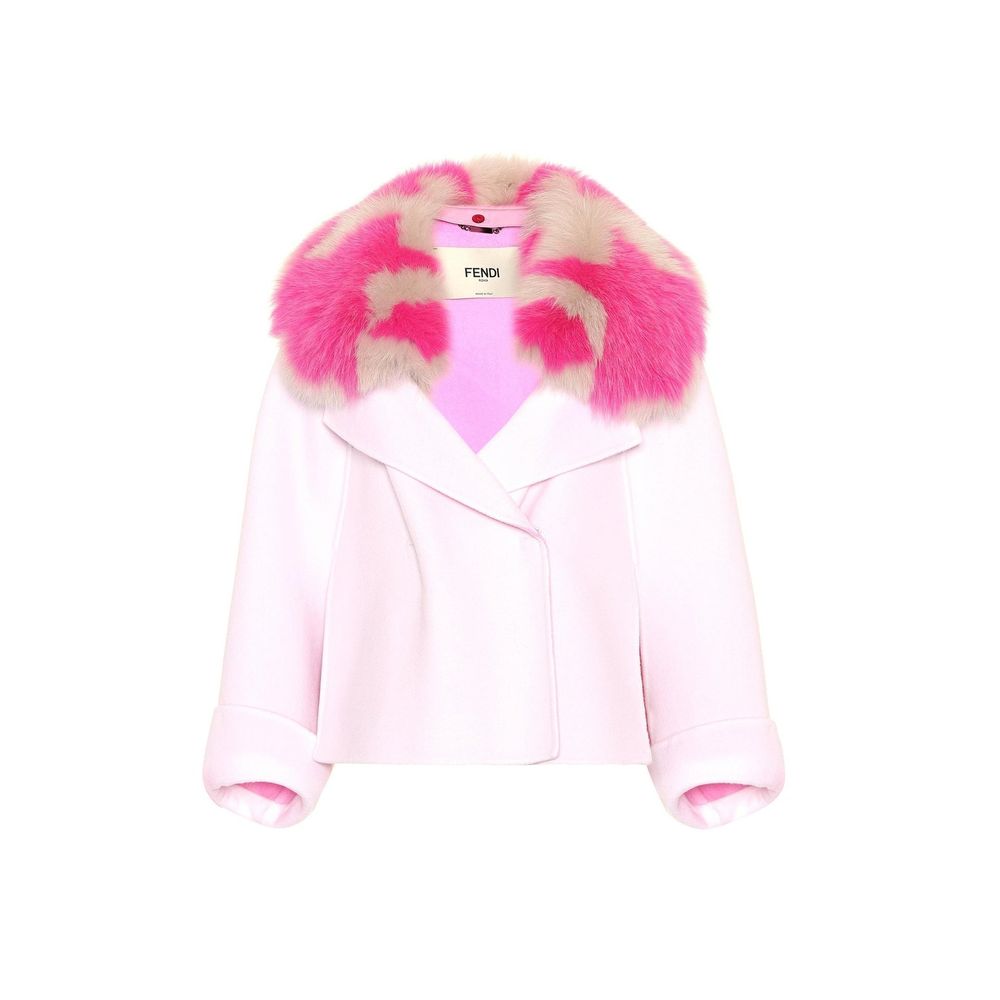 【送料&関税込】Fendi Fur Collar Cashmere Cape-coat Fendi Fur Collar Cashmere Cape Jacket | Luxury Designer