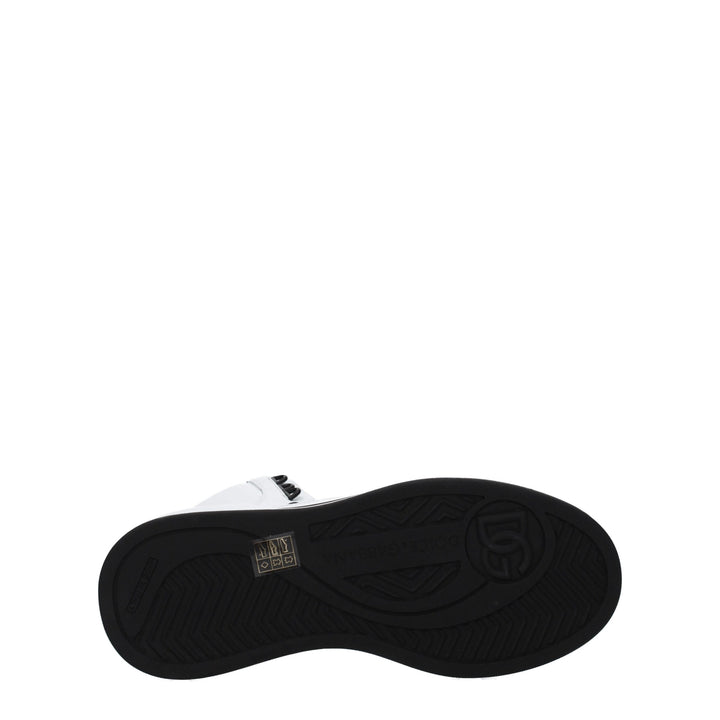 Dolce & Gabbana White Leather High Top Sneakers