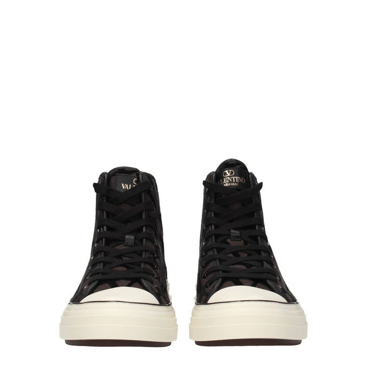 Valentino Garavani Brown Fabric High Top Sneakers