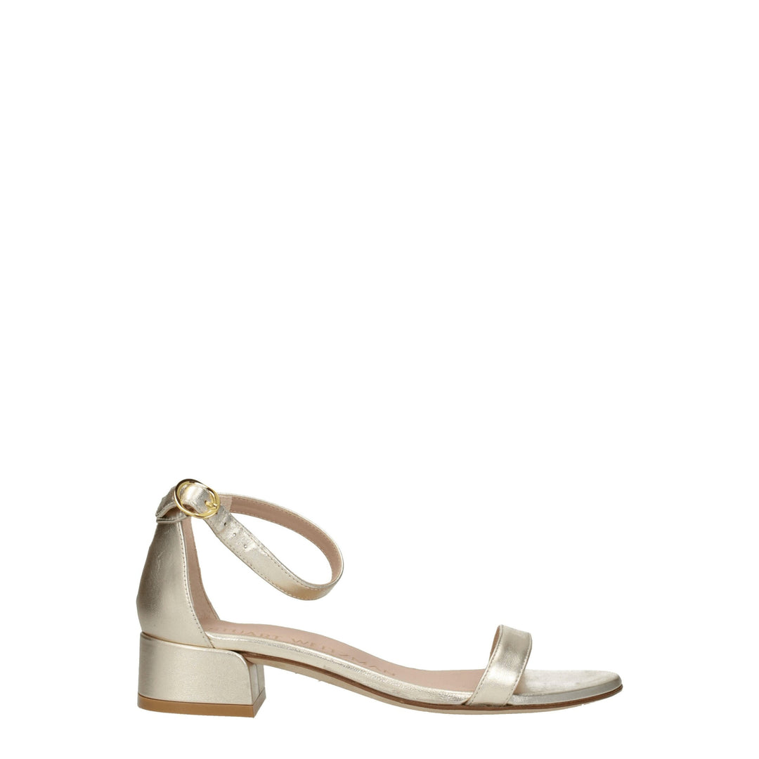 Stuart Weitzman Gold Leather Sandals
