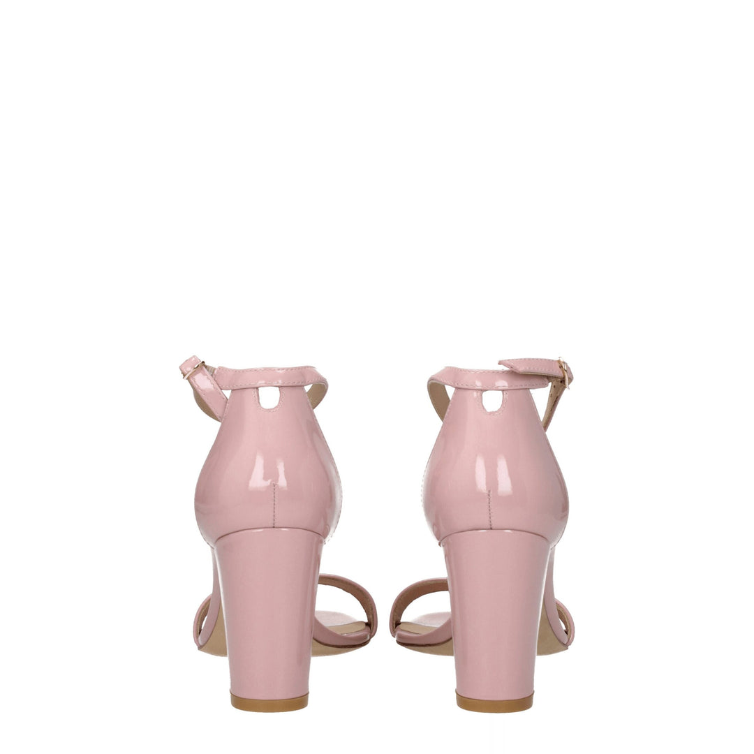 Stuart Weitzman Pink Leather Stiletto Heel Sandals