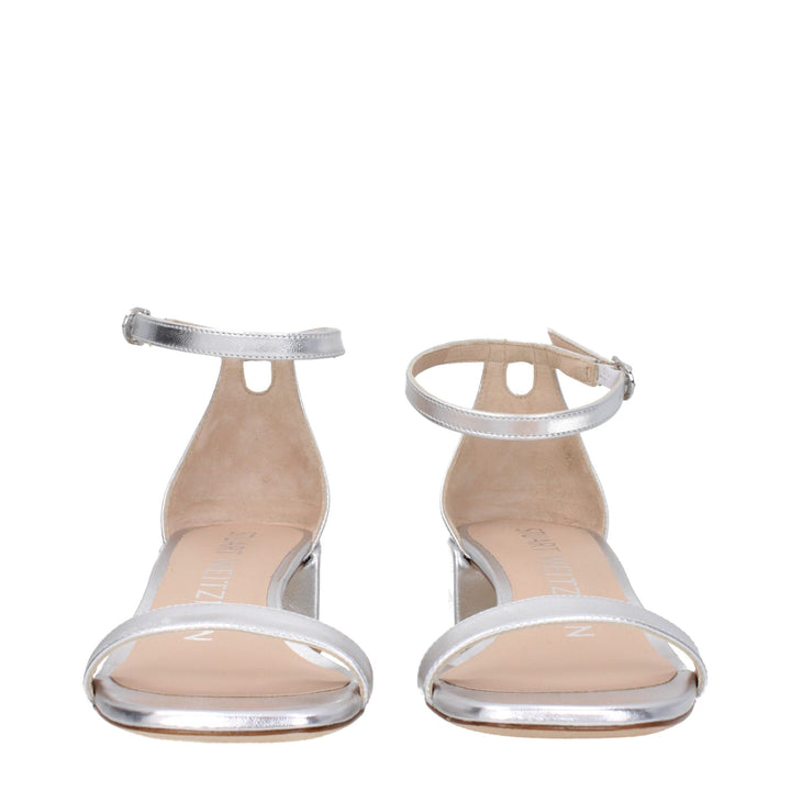 Stuart Weitzman Gray Leather Sandals
