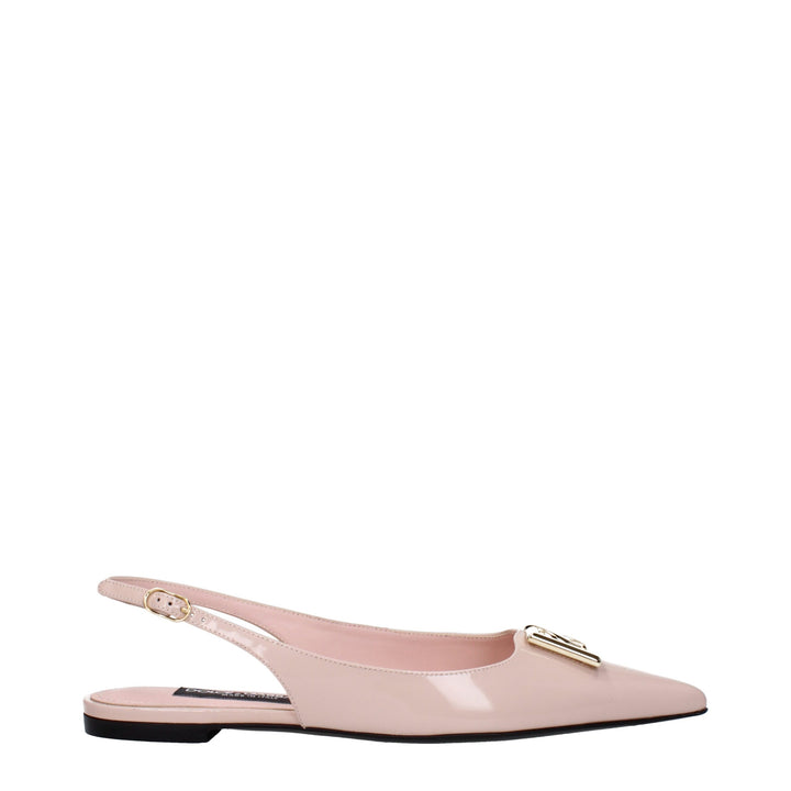 Dolce & Gabbana Pink Leather Ballet Flats