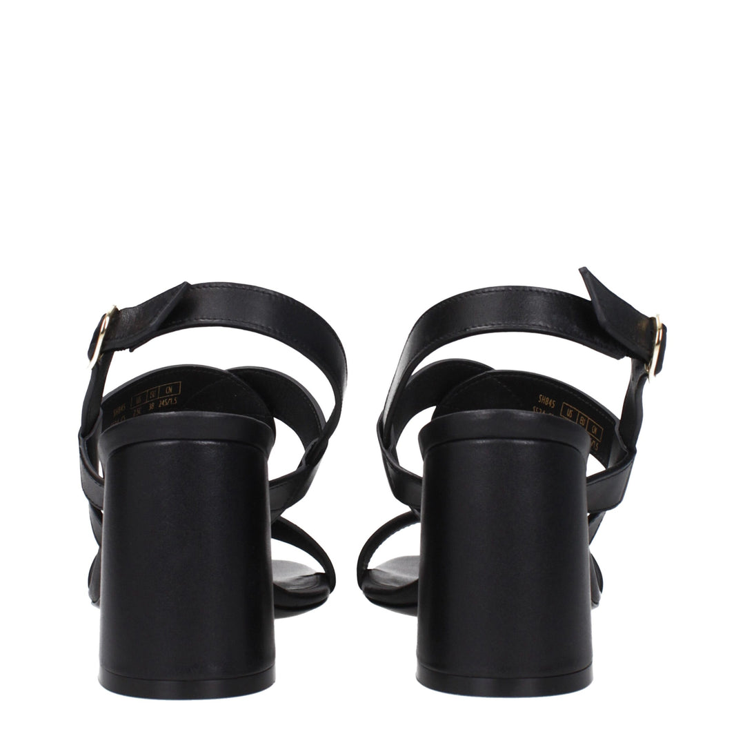 Stuart Weitzman Black Leather Platform Sandals