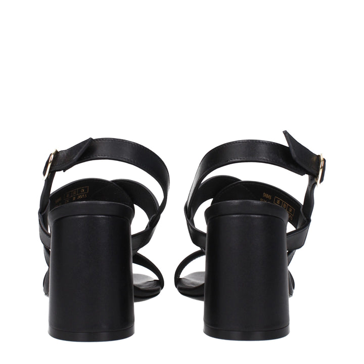 Stuart Weitzman Black Leather Platform Sandals