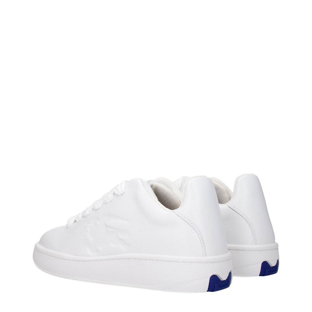 Burberry White Leather Low Top Sneakers