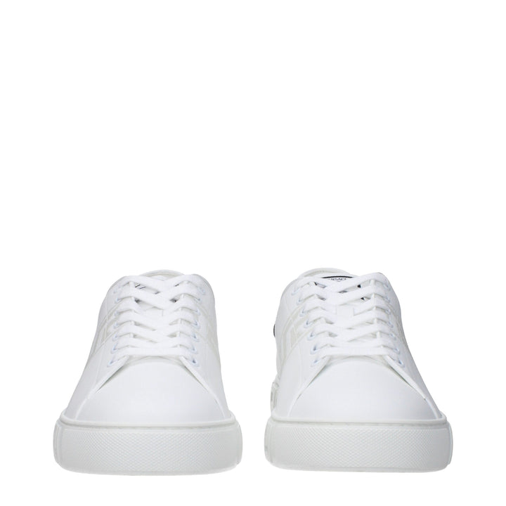 Versace White Leather Low Top Sneakers