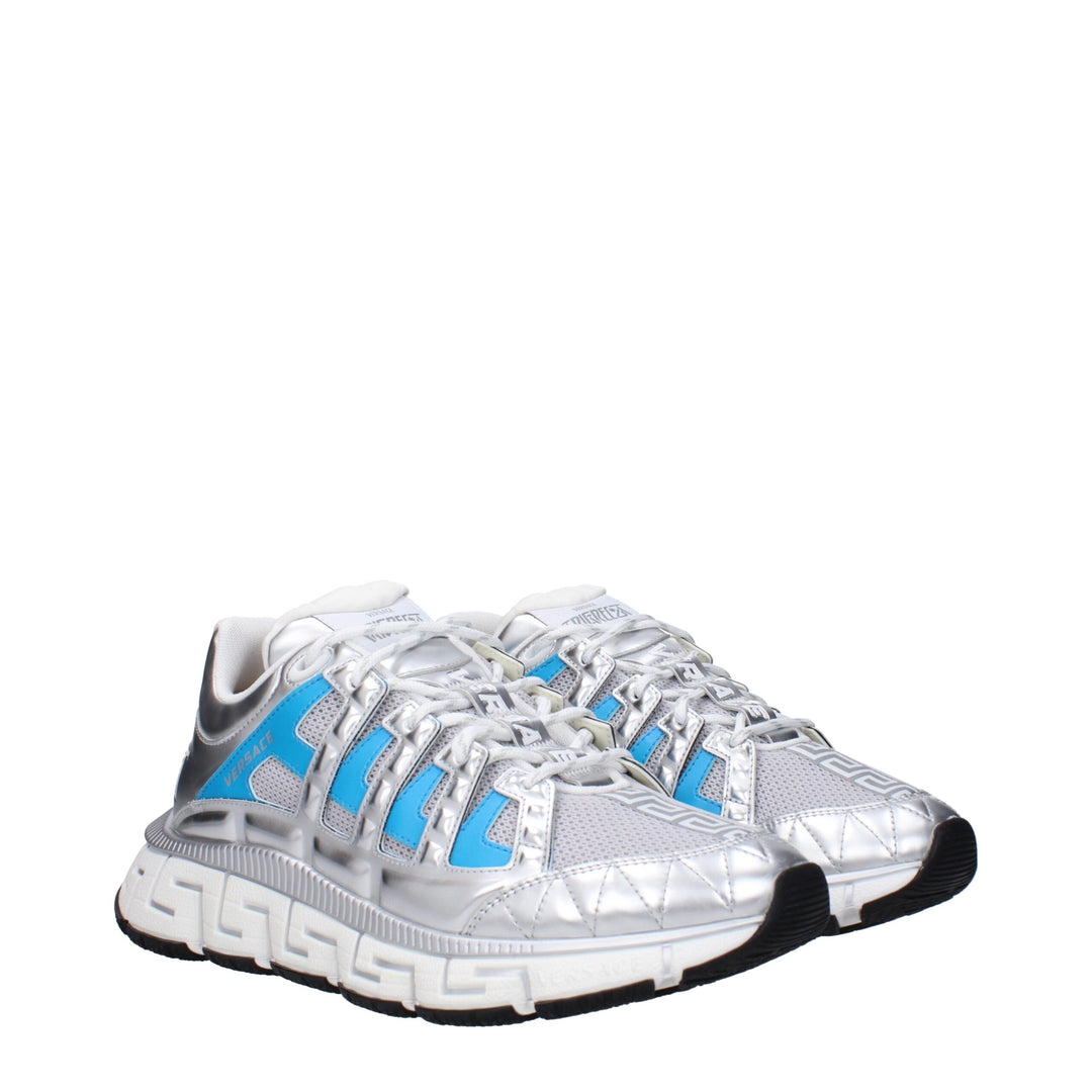 Versace Gray Fabric Athletic Sneakers