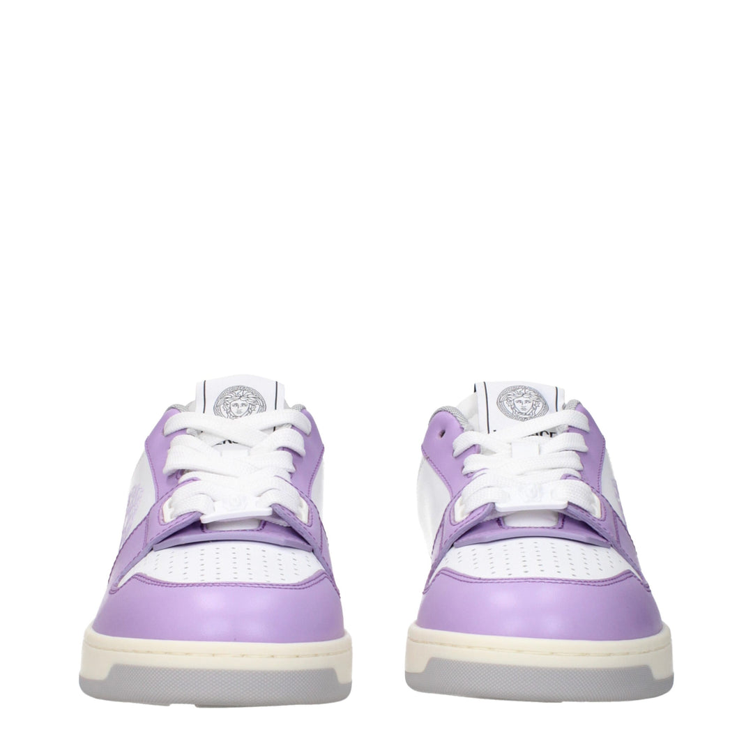 Versace White Leather Low Top Sneakers