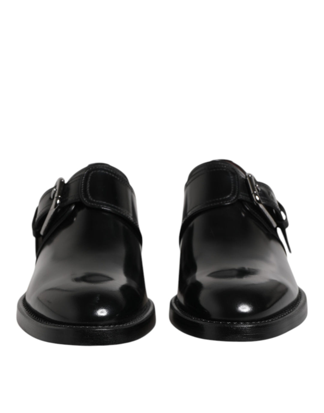 Dolce & Gabbana Black Leather Monk Strap Derby Formal Shoes