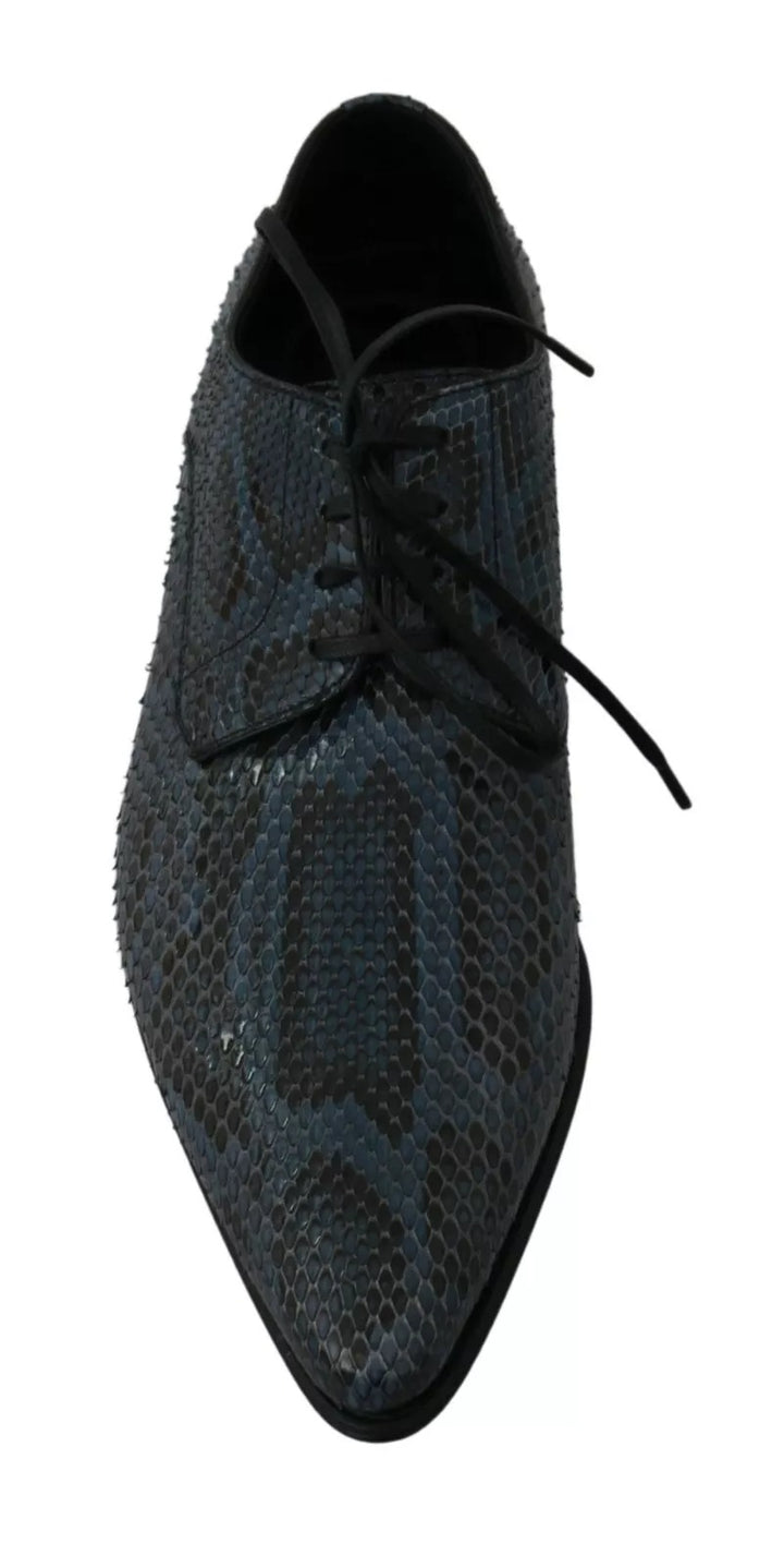 Dolce & Gabbana Blue Python Leather Snakeskin Shoes