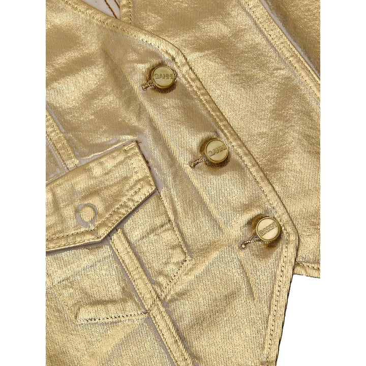 Ganni Gold Cotton Sleveless Jacket