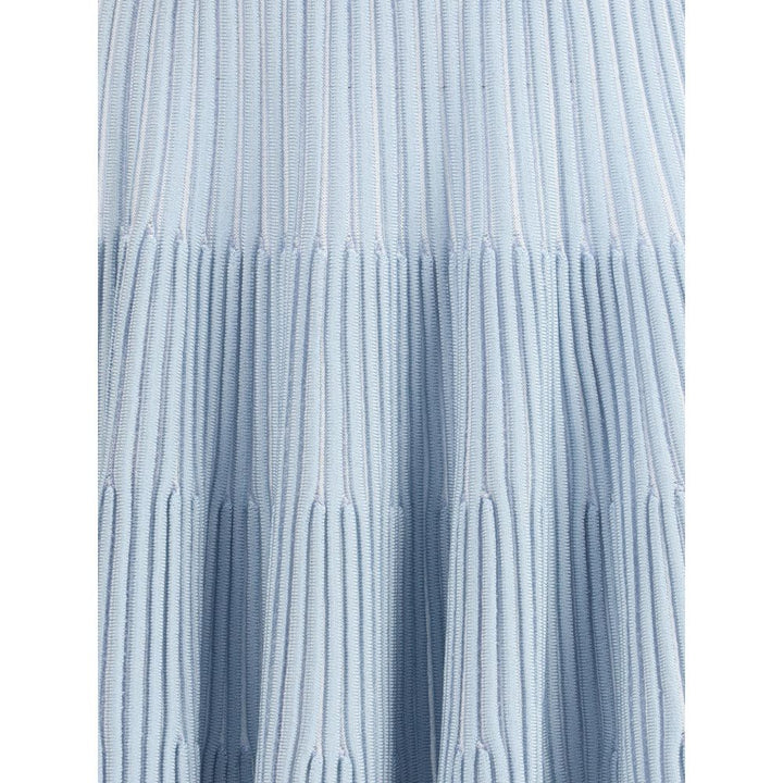 Balmain Light Blue Viscose Mini Skirt