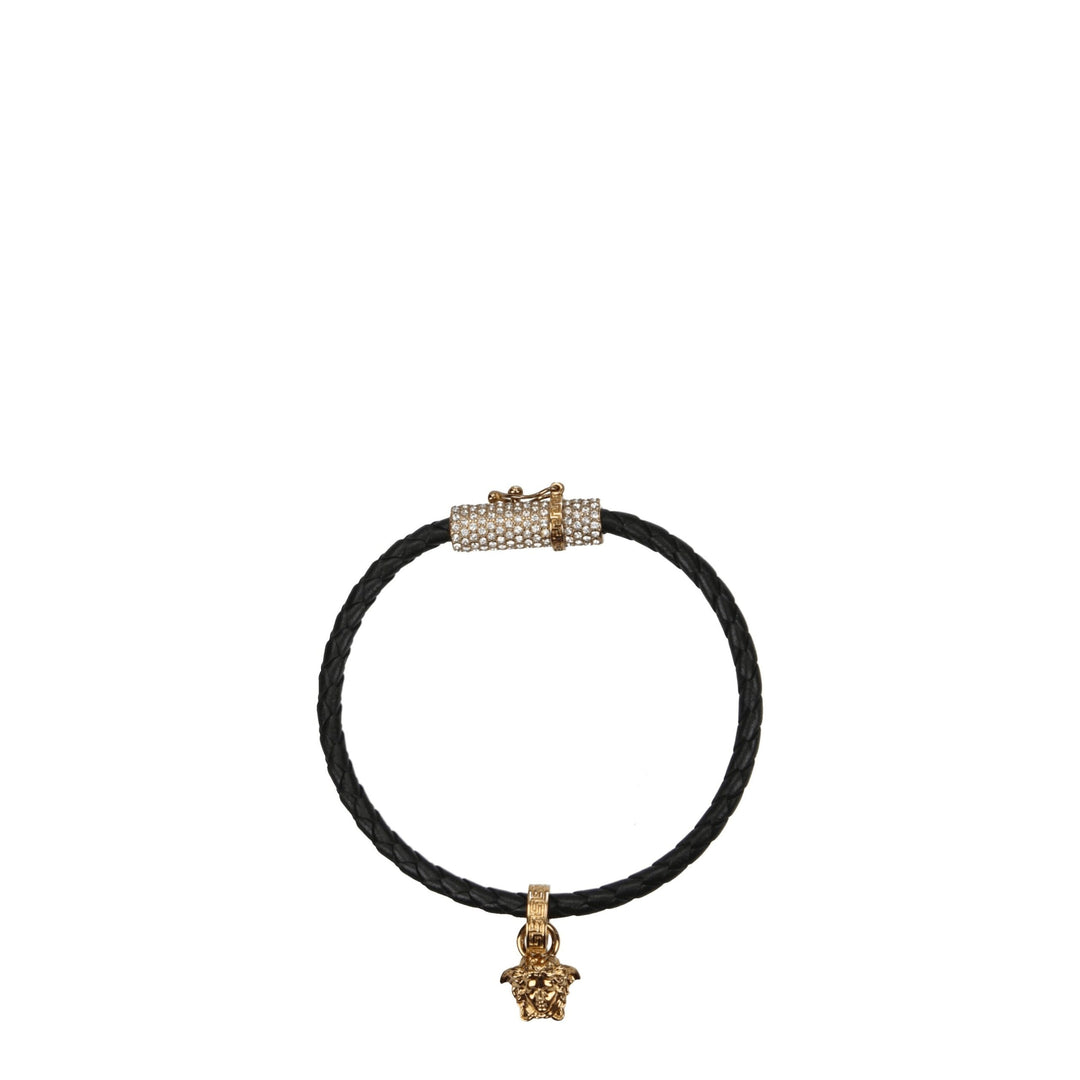 Versace Black Leather Bracelets