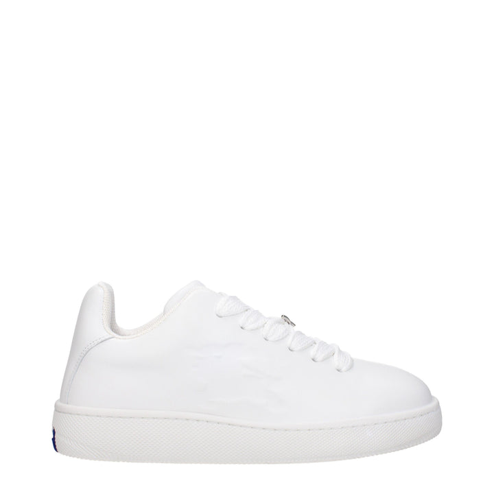 Burberry White Leather Low Top Sneakers