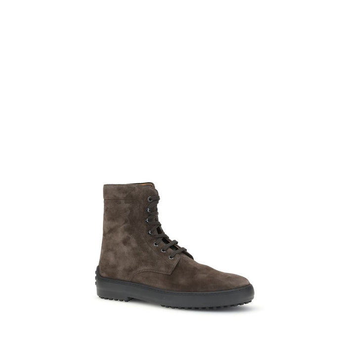 Tod's Brown Leather Lace-Up Boots