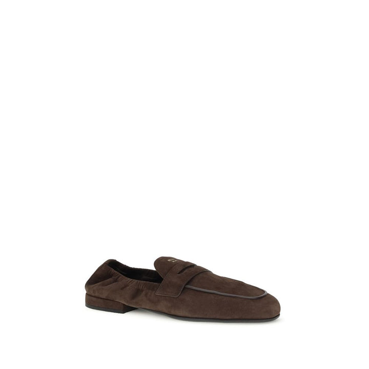 Prada Brown Lamb Ovis Aries Aries Slip-On Loafers