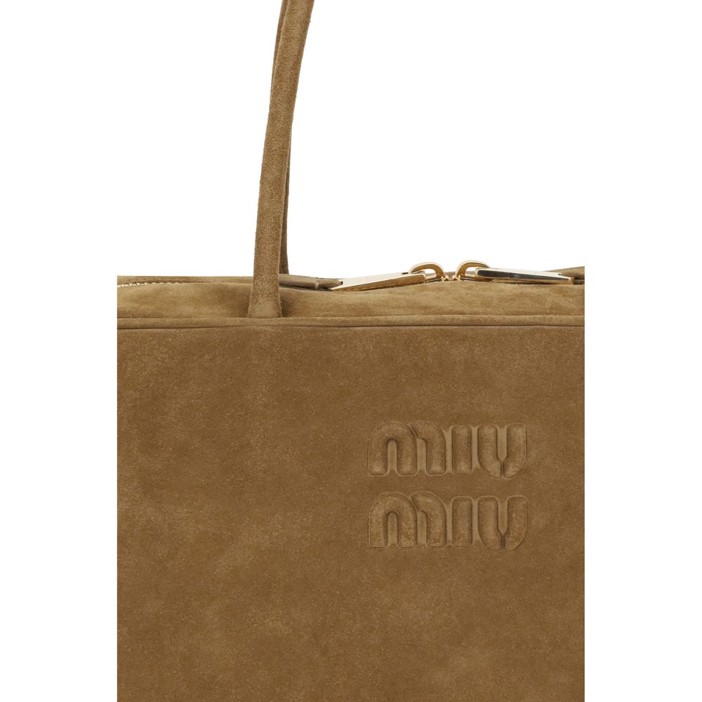 Miu Miu Beige Calf Leather Bos Taurus Handbag