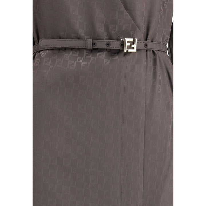 Fendi Brown Silk Casual Dress