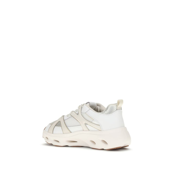 PINKO White Calf Leather Bos Taurus Chunky Sneakers