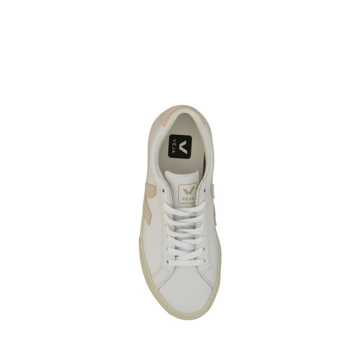 Veja White Calf Leather Bos Taurus Sneakers