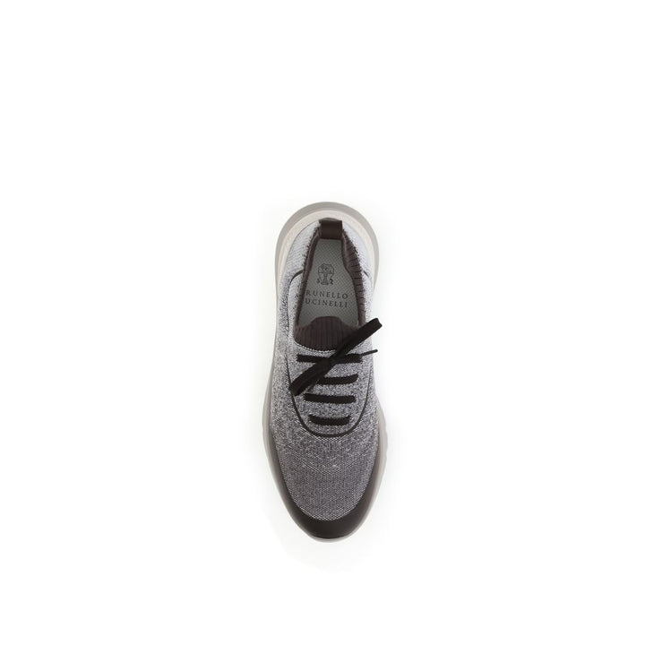 Brunello Cucinelli Gray Cotton Athletic Sneakers