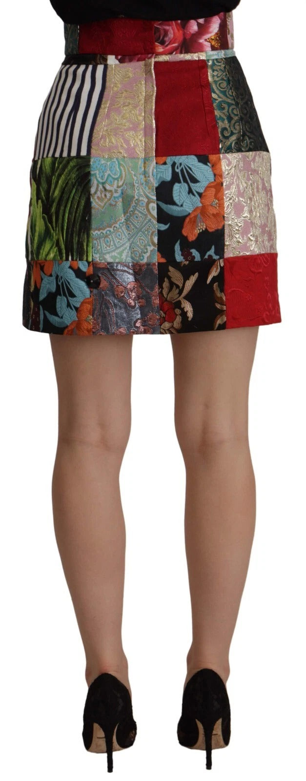 Dolce & Gabbana Multicolor Patchwork A-line Polyester Skirt