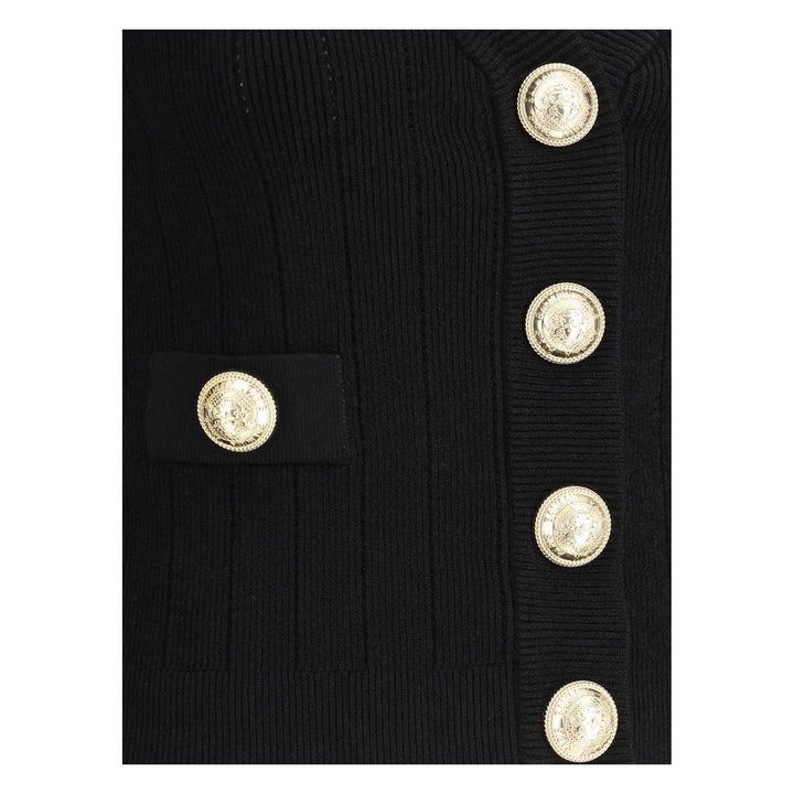 Balmain Black Viscose Cardigan