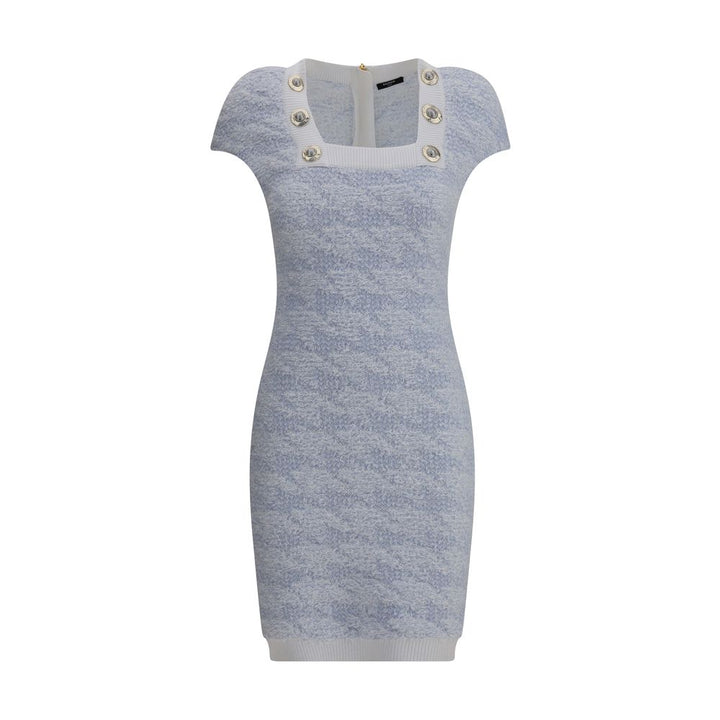 Balmain Light Blue Polyamide Casual Dress