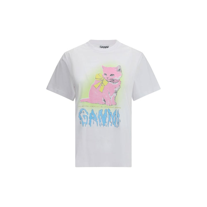 Ganni White Cotton T-Shirt