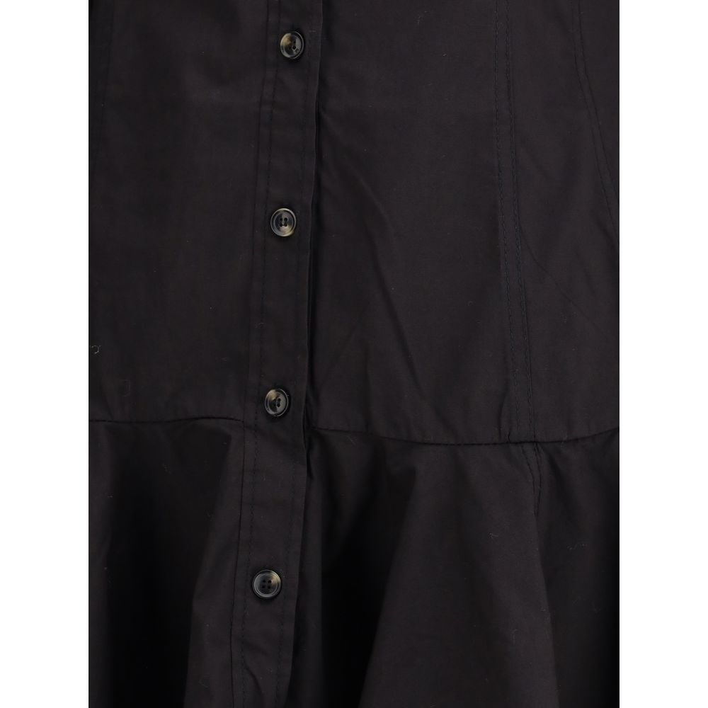 Ganni Black Cotton Casual Dress