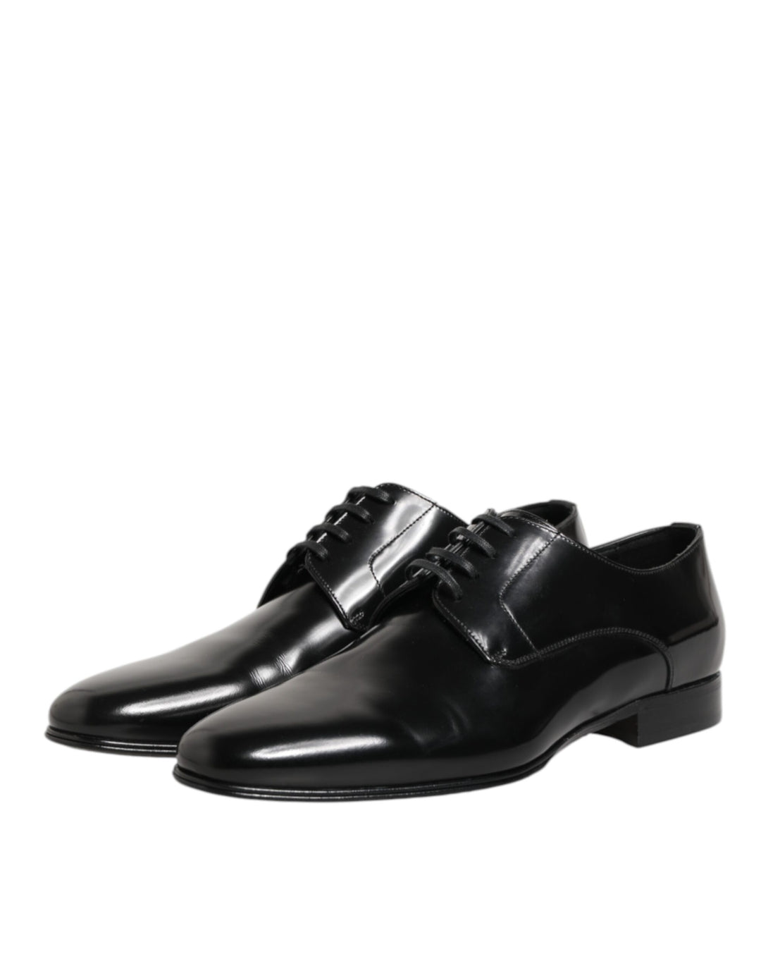 Dolce & Gabbana Black Calfskin Leather Derby Men Dress Shoes