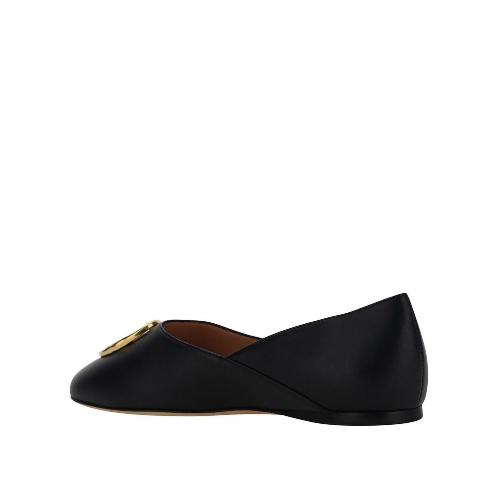 Bally Black Calfskin Ballet Flats
