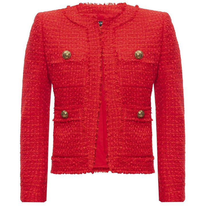 Balmain Red Wool Women Blazer
