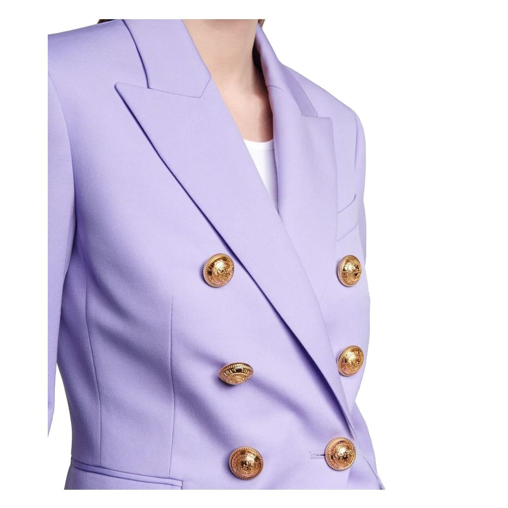 Balmain Purple Wool Women Blazer