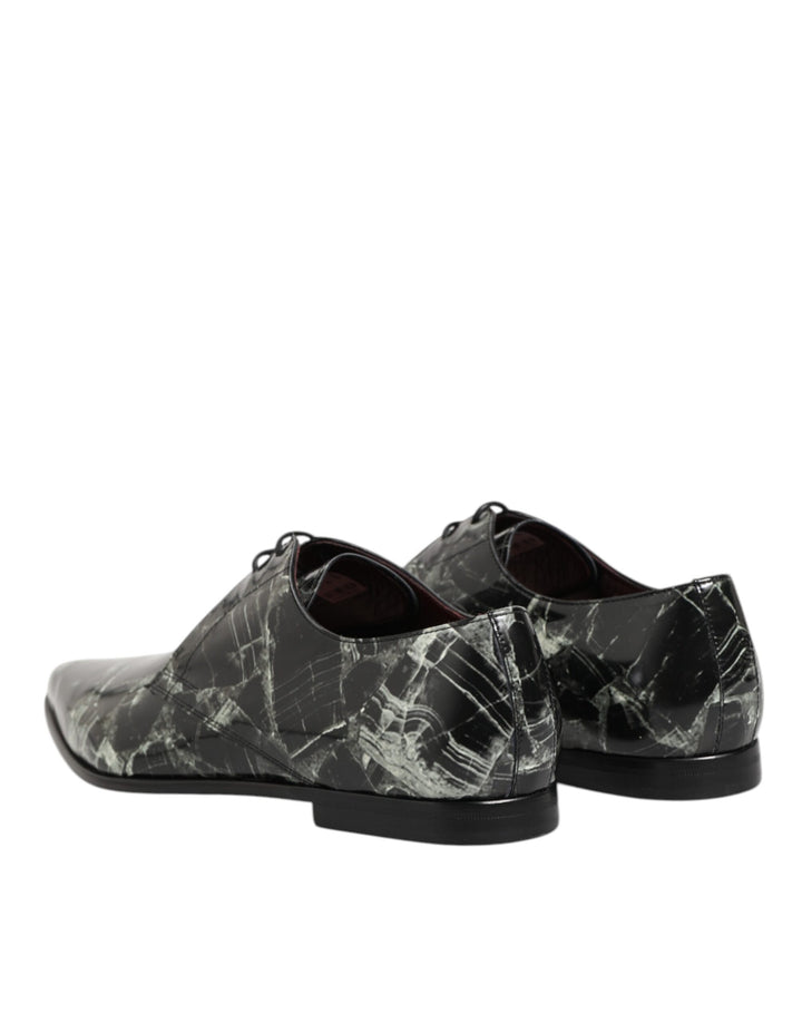 Dolce & Gabbana Marbled Pattern Dress Lace Up Derby Shoes