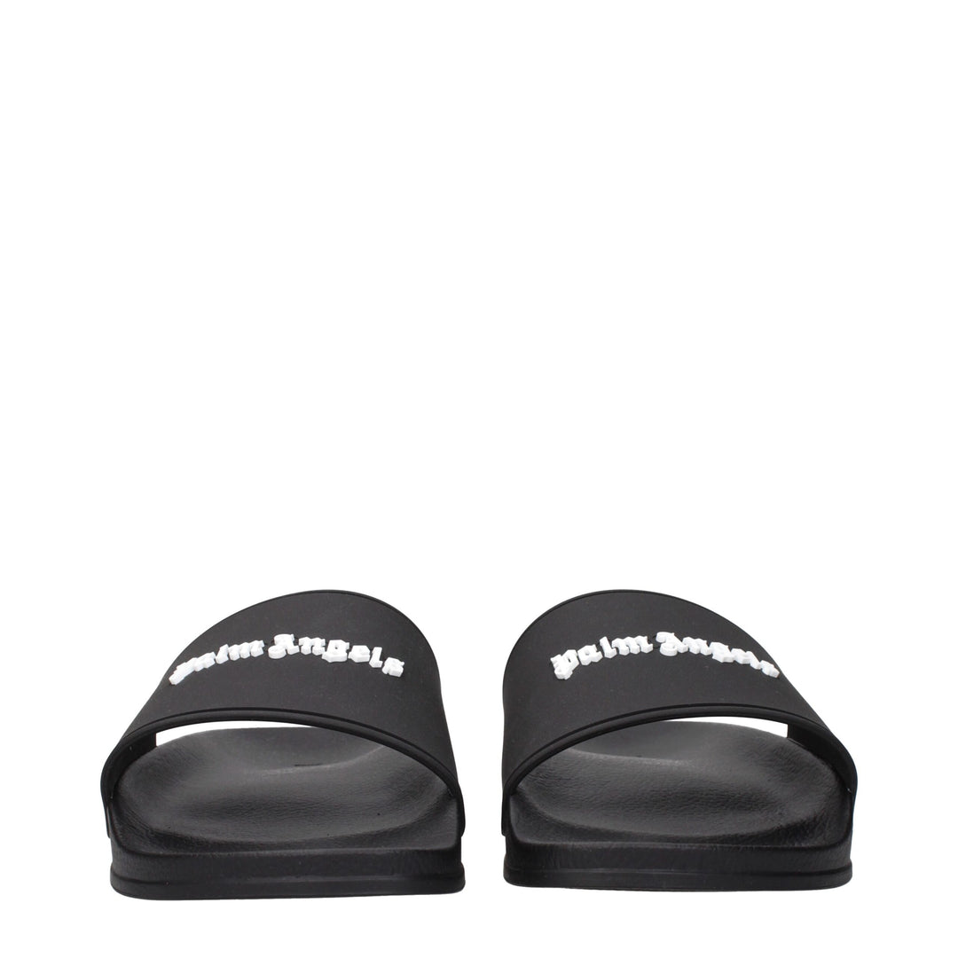 Palm Angels Black Cotton Slippers