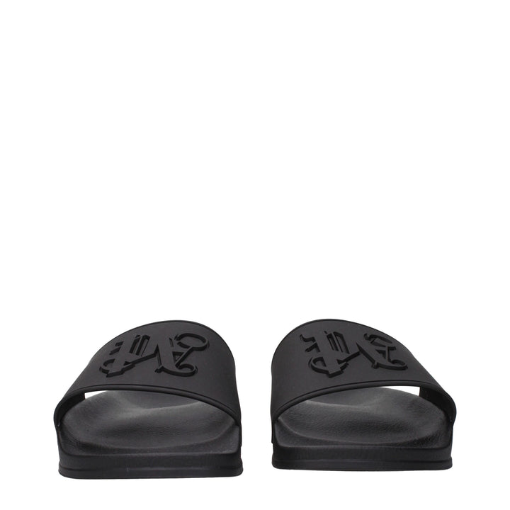 Palm Angels Black Cotton Slippers