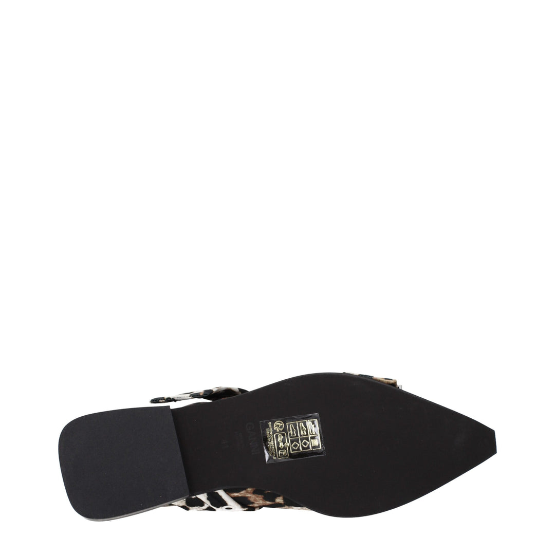 Ganni Brown Fabric Sandals