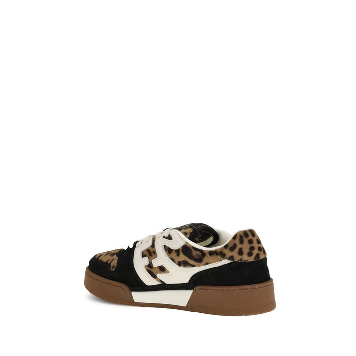 Fendi Brown Calf Leather Bos Taurus Athletic Sneakers