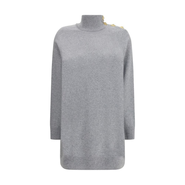 Balmain Gray Cashmere Casual Dress