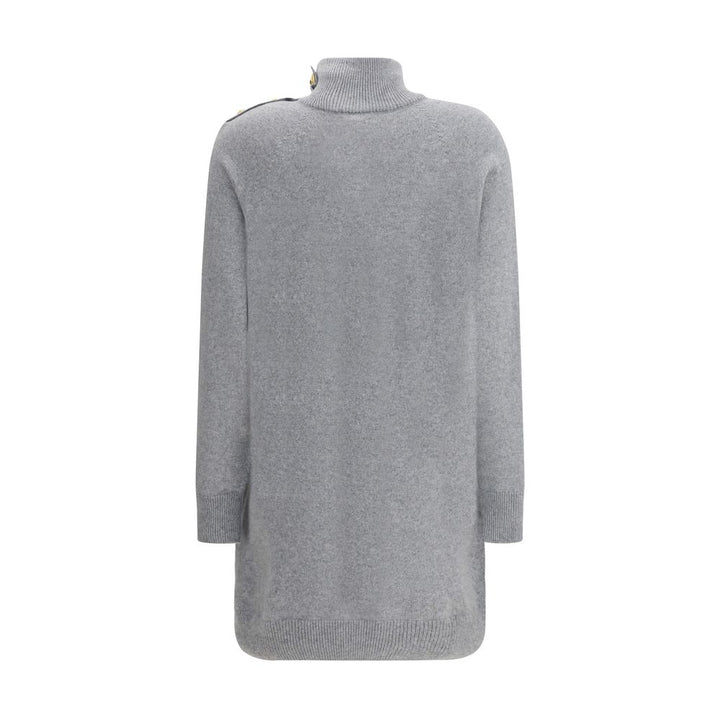 Balmain Gray Cashmere Casual Dress