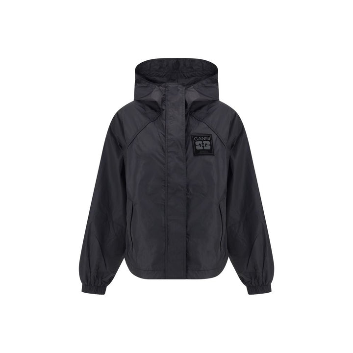Ganni Black Nylon Shell Jacket